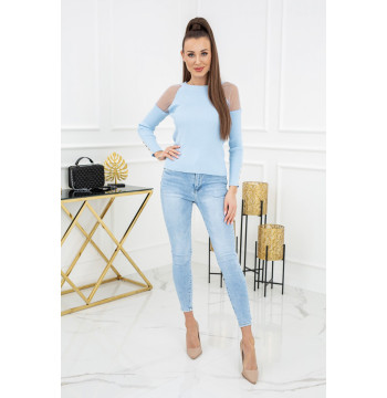 Sweter Damski Model Eliza Tulle MCY02679 Baby Blue - Vittoria Ventini