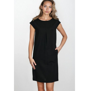 Sukienka Luźna sukienka z rayonu S271 Black - Nife