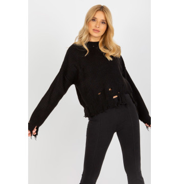 Sweter Damski Model LC-SW-0373.95P Black - Rue Paris