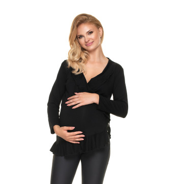 Bluzka Ciążowa Model 0185 Black - PeeKaBoo