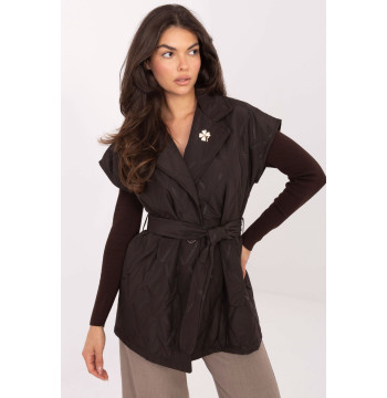 Kamizelka Model IT-KZ-FL9603.87 Dark Brown - Rue Paris