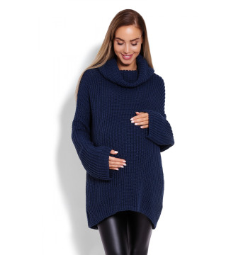 Golf Ciążowy Model 70012C Petrol Navy - PeeKaBoo