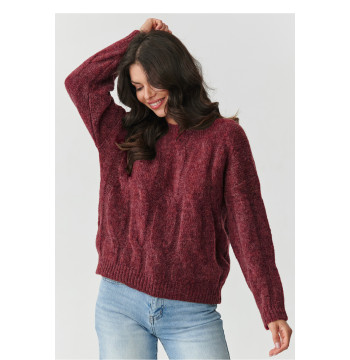 Sweter Damski Model S169 Bordo - Makadamia