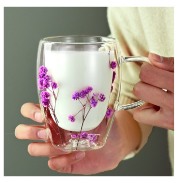 Szklanka termiczna z kwiatami w środku 300ml 1szt SZK93