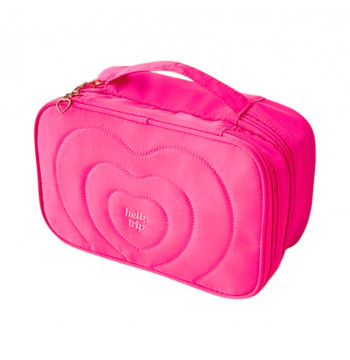 Kosmetyczka damska pikowana kuferek z rączką 24 x 9 x 15 cm KS132R