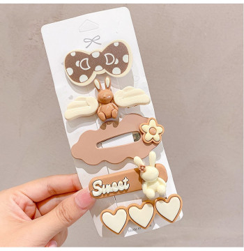 Zestaw 5 sztuk spinek 5w1 wsuwek do włosów sweet KRÓLICZKI SP279