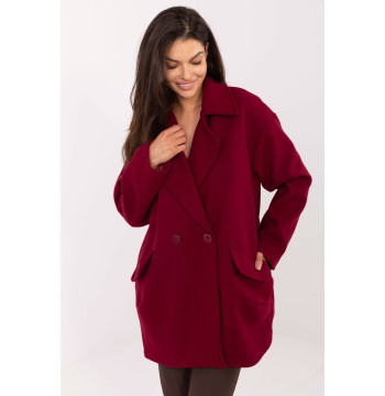 Płaszcz Damski Model IT-PL-A9582.86 Bordo - Rue Paris