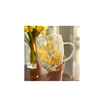 Szklanka termiczna z kwiatami w środku, hortensje 300 ml 1szt SZK153