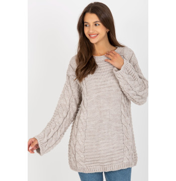 Sweter Damski Model LC-SW-8044.06X Light Beige - Rue Paris