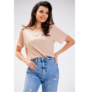 Bluzka Model A588 Beige - awama