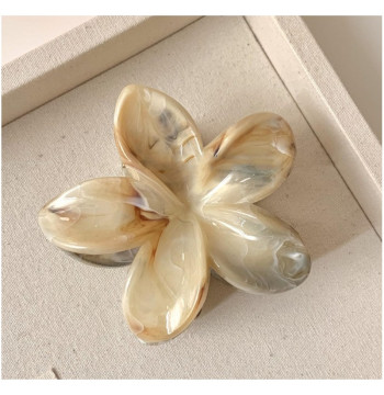 Spinka do włosów klamra XL kwiat Perłowy melanż 7,5cm x 8cm SP348