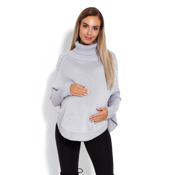 Sweter Ponczo Model 70009C Grey - PeeKaBoo