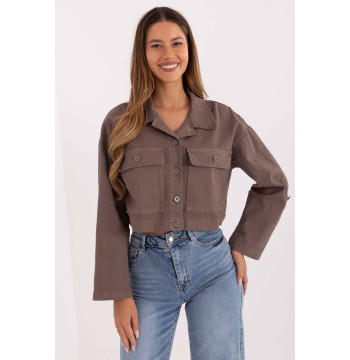 Kurtka Damska Model IT-KR-FL7029.72 Dark Beige - Rue Paris