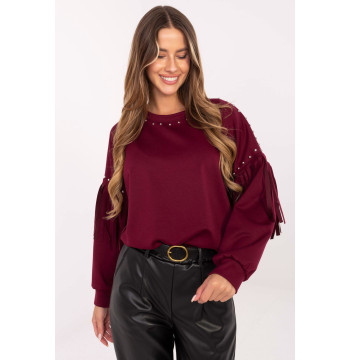 Bluza Damska Model IT-BL-21731.85 Bordo - Rue Paris