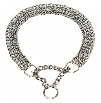 Mocna Obroża Zaciskowa Metalowa Łańcuszkowa 3 Rzędy dla Psa 45 cm Łańcuch