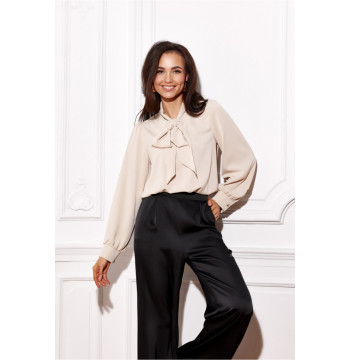 Bluzka Model Zalia BEJ BLU0197 Light Beige - Roco Fashion