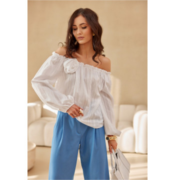 Bluzka Model Monaco EKR BLU0206 Ecru - Roco Fashion