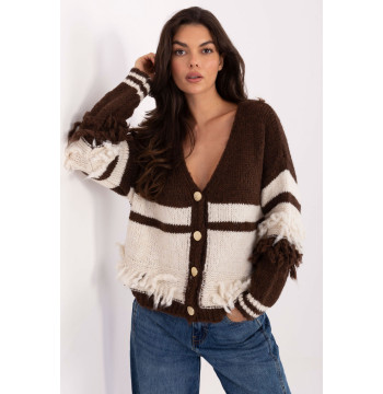 Sweter Damski Model MI-SW-3211.31 Dark Brown - Italy Moda