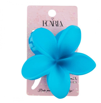 Spinka do włosów klamra XL kwiat OMBRE matowy niebieski 7,5 x 8cm SP401
