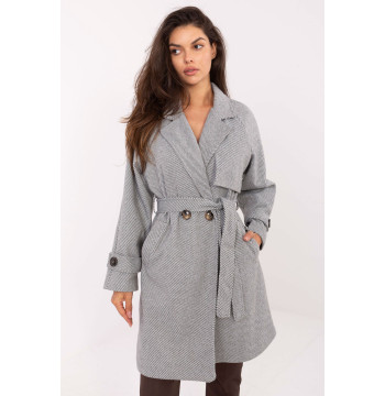 Płaszcz Damski Model IT-PL-A9589.58 White/Grey - Rue Paris