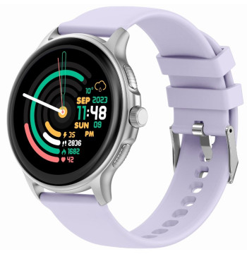 Smartwatch Damski GRAVITY GT12-6 Fioletowy Pasek Silikonowy + Srebrna Bransoleta