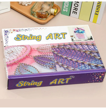 ZESTAW KREATYWNY DO STRING ART PRZEPLATANKA HAFT OBRAZ LED W RAMCE 21x30 CM