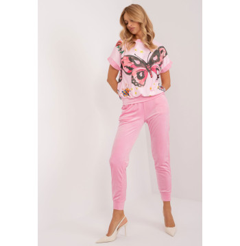 Spodnie Komplet Model DHJ-KMPL-8899.17 Light Pink - Rue Paris