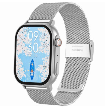 Smartwatch Gravity GT15-8 Szary Pasek Silikonowy + Srebrna Bransoleta