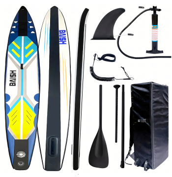 Deska Sup Paddle Board 420 cm Pompowana do Pływania Wytrzymała + Akcesoria