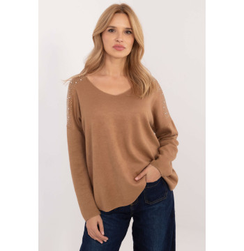 Sweter Damski Model DHJ-SW-17690.21 Camel - Italy Moda