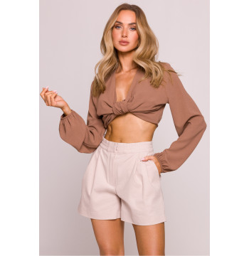 Szorty Damskie Model MOE860 Beige - Moe