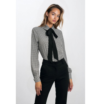 Bluzka z kokardą w romby B183 Black - Nife