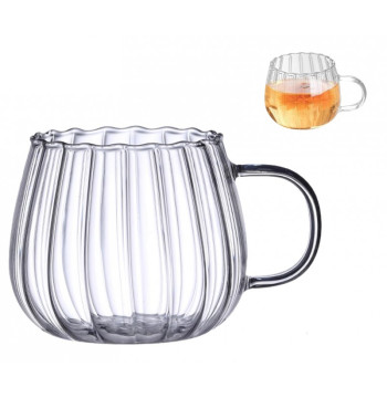 Filiżanka z falowanymi ściankami Ryflowana z uchem 400 ml 1szt SZK52