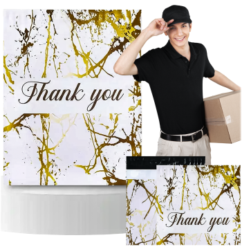 FOLIOPAKI KURIERSKIE MOCNE 255x370 ZŁOTY MARMUR THANK YOU 50szt