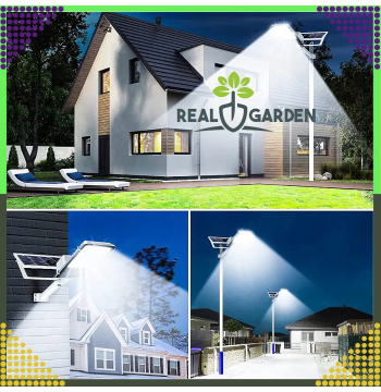 Latarnia Ogrodowa Lampa Solarna na Słup Mocna 100W Panel Uliczna 129 Led