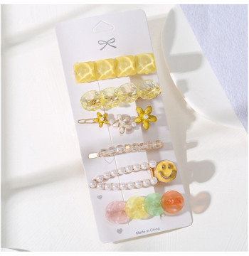 Zestaw 6 sztuk zdobionych Eleganckich Spinek do włosów SP398