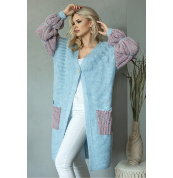 Sweter Kardigan Model 30086 Błękit - PeeKaBoo