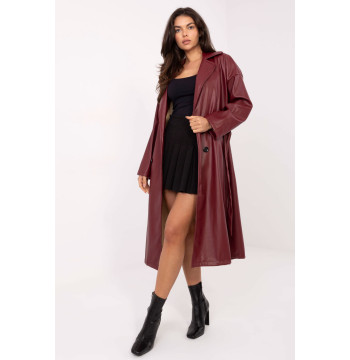 Płaszcz Damski Model IT-PL-A8393.81 Bordo - Rue Paris