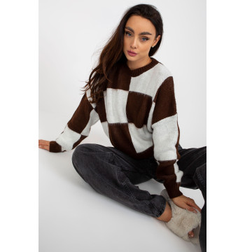 Sweter Damski Model EM-SW-1034-01.91 White/Brown - EM