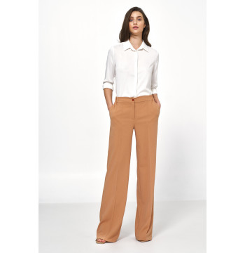 Spodnie Karmelowe spodnie loose cut SD77 Carmel - Nife