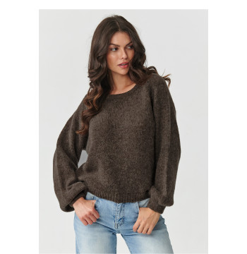 Sweter Damski Model S168 Ziemisty Brąz - Makadamia