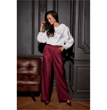 Spodnie Damskie Model Elsa BOR SPD034 Bordo - Roco Fashion