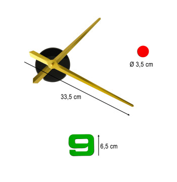 Zegar ścienny naklejany DIY regulowany 80-90 cm złote wskazówki kolorowy 4 cyfry