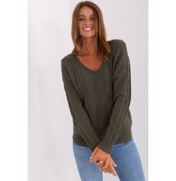 Sweter Damski Model AT-SW-2329.98P Khaki - AT