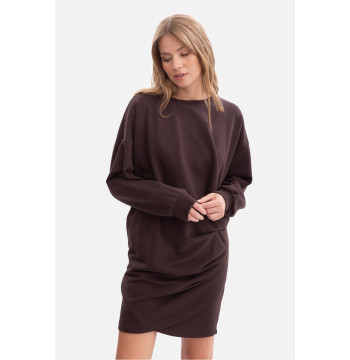 Sukienka Model B298 Gorzka Czekolada - BeWear