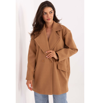 Płaszcz Damski Model IT-PL-A9582.86 Camel - Rue Paris