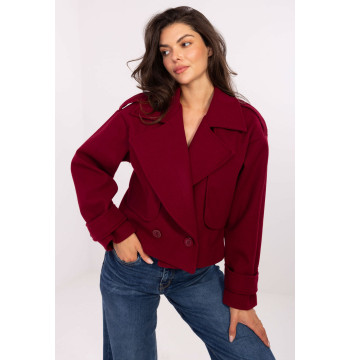 Płaszcz Damski Model IT-KR-A9558.62 Bordo - Rue Paris