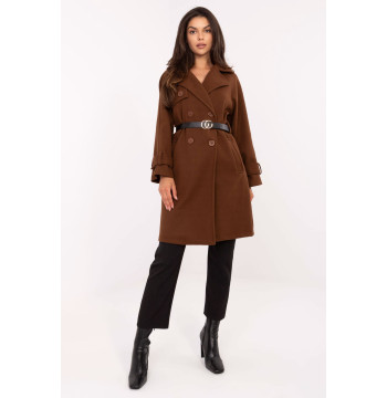 Płaszcz Damski Model IT-PL-FL5712.84 Brown - Rue Paris