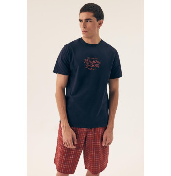 Piżama Męska Model Dash 42622-59X Navy/Red - Henderson