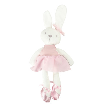 Maskotka pluszowa pluszak przytulanka królik zajączek w różowej sukience 42cm